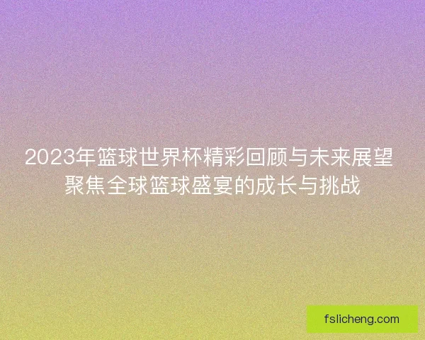 2023年篮球世界杯精彩回顾与未来展望 聚焦全球篮球盛宴的成长与挑战