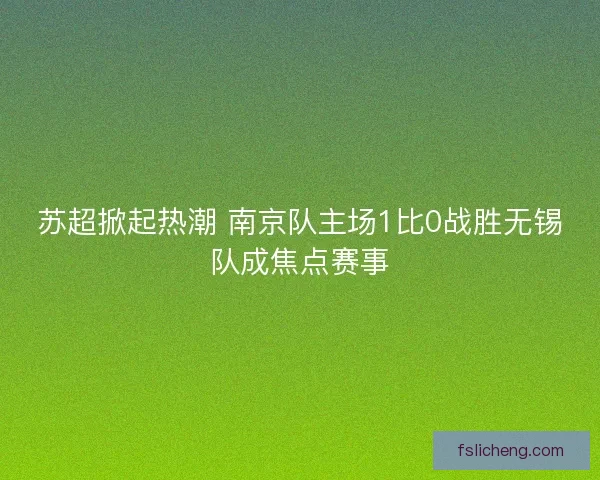 苏超掀起热潮 南京队主场1比0战胜无锡队成焦点赛事 苏超掀起热潮 南京队主场1比0战胜无锡队成焦点赛事